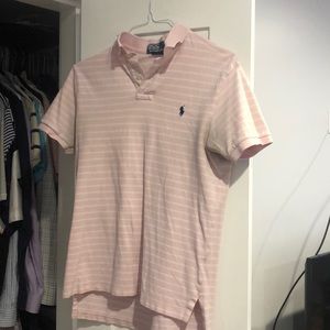 Pink / white striped Ralph Lauren Polo